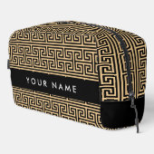 Griechischer Meander Key H Brown, Ihr Name, person Waschbeutel (Rechte Ecke)
