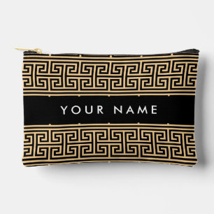 Griechischer Meander Key H Brown, Ihr Name, person Zubehörtasche