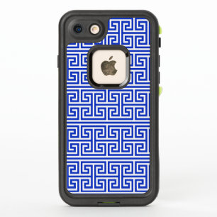 Griechischer Meander Key Square H Pattern Blau