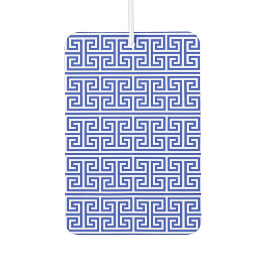 Griechischer Meander Key Square H Pattern Blau Autolufterfrischer (Vorderseite)