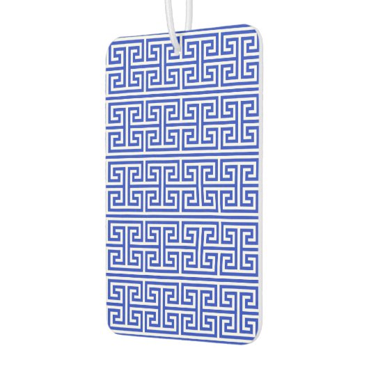 Griechischer Meander Key Square H Pattern Blau Autolufterfrischer (Links)