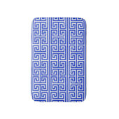 Griechischer Meander Key Square H Pattern Blau Badematte (Vorderseite Vertikal)