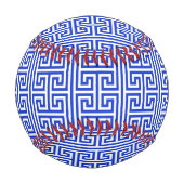 Griechischer Meander Key Square H Pattern Blau Baseball (Vorderseite)