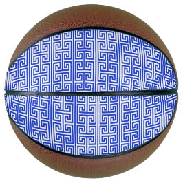 Griechischer Meander Key Square H Pattern Blau Basketball