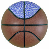 Griechischer Meander Key Square H Pattern Blau Basketball (Rechts)