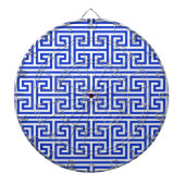 Griechischer Meander Key Square H Pattern Blau Dartscheibe (vorne)