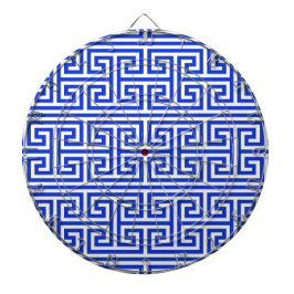 Griechischer Meander Key Square H Pattern Blau Dartscheibe