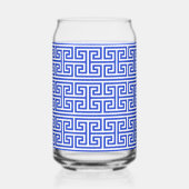 Griechischer Meander Key Square H Pattern Blau Dosenglas (Vorderseite)