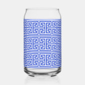 Griechischer Meander Key Square H Pattern Blau Dosenglas (Rückseite)