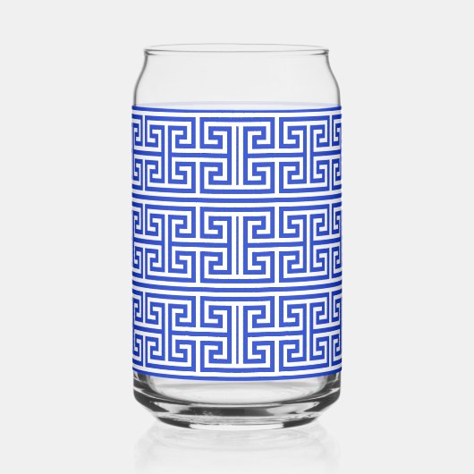 Griechischer Meander Key Square H Pattern Blau Dosenglas (Rechts)