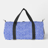 Griechischer Meander Key Square H Pattern Blau Duffle Bag (Vorderseite)