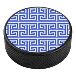 Griechischer Meander Key Square H Pattern Blau Eishockey Puck