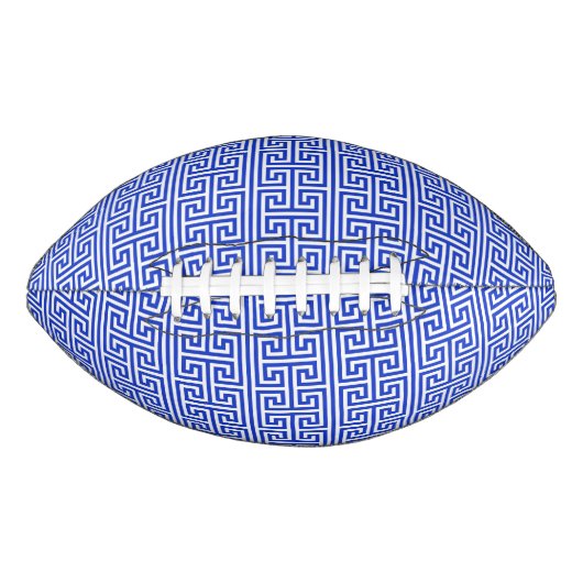 Griechischer Meander Key Square H Pattern Blau Football (Vorderseite)