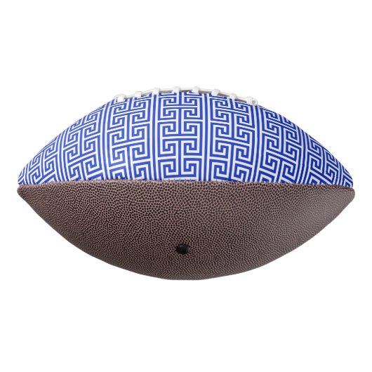 Griechischer Meander Key Square H Pattern Blau Football (Gedreht 270)
