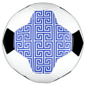 Griechischer Meander Key Square H Pattern Blau Fußball (Gedreht)