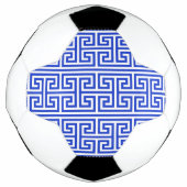 Griechischer Meander Key Square H Pattern Blau Fußball (Vorderseite)