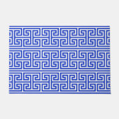Griechischer Meander Key Square H Pattern Blau Fußmatte (Vorderseite)