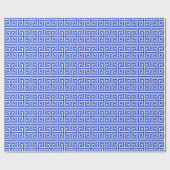 Griechischer Meander Key Square H Pattern Blau Geschenkpapier (Flach)