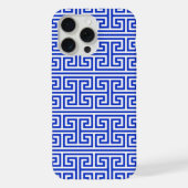 Griechischer Meander Key Square H Pattern Blau iPhone Hülle (Rückseite)