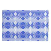 Griechischer Meander Key Square H Pattern Blau Kissenbezug (Rückseite)