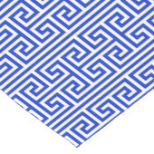 Griechischer Meander Key Square H Pattern Blau Kurzer Tischläufer (Ecke)
