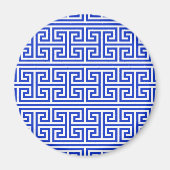 Griechischer Meander Key Square H Pattern Blau Magnet (Vorne)