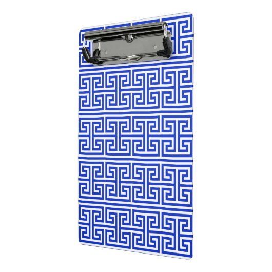 Griechischer Meander Key Square H Pattern Blau Mini Klemmbrett (Gewinkelt2)