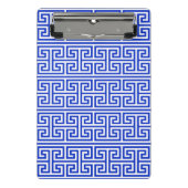 Griechischer Meander Key Square H Pattern Blau Mini Klemmbrett (Vorderseite)