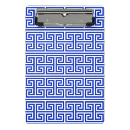 Griechischer Meander Key Square H Pattern Blau Mini Klemmbrett