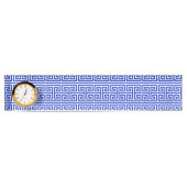 Griechischer Meander Key Square H Pattern Blau Namensplakette (Vorderseite)