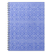 Griechischer Meander Key Square H Pattern Blau Notizblock (Vorderseite)