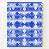 Griechischer Meander Key Square H Pattern Blau Notizblock (Rückseite)