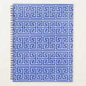 Griechischer Meander Key Square H Pattern Blau Planer (Vorderseite)