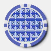 Griechischer Meander Key Square H Pattern Blau Pokerchips (Vorderseite)