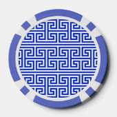 Griechischer Meander Key Square H Pattern Blau Pokerchips (Rückseite)