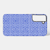 Griechischer Meander Key Square H Pattern Blau Samsung Galaxy Hülle (Rückseite (Horizontal))