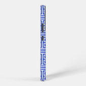 Griechischer Meander Key Square H Pattern Blau Samsung Galaxy Hülle (Rechte Seite)