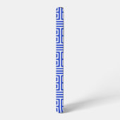 Griechischer Meander Key Square H Pattern Blau Samsung Galaxy Hülle (Linke Seite)