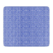 Griechischer Meander Key Square H Pattern Blau Schneidebrett (Vorderseite)