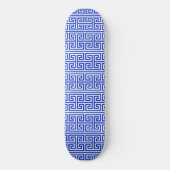 Griechischer Meander Key Square H Pattern Blau Skateboard (Vorderseite)