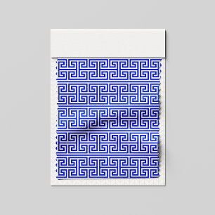 Griechischer Meander Key Square H Pattern Blau Stoff