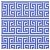 Griechischer Meander Key Square H Pattern Blau Stoff (Nahaufnahme)