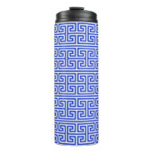 Griechischer Meander Key Square H Pattern Blau Thermosbecher (Vorderseite)