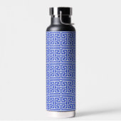 Griechischer Meander Key Square H Pattern Blau Trinkflasche (Links)