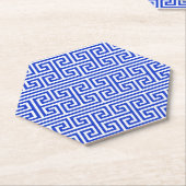 Griechischer Meander Key Square H Pattern Blau Untersetzer (angewinkelt)