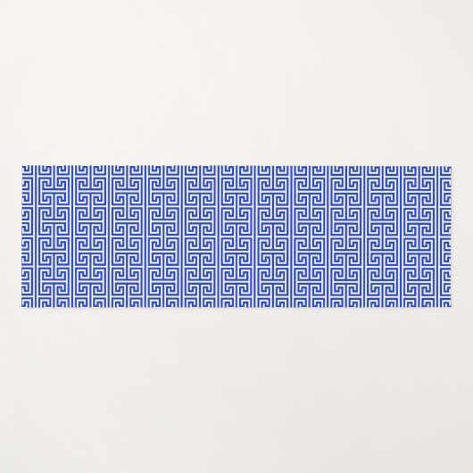 Griechischer Meander Key Square H Pattern Blau Yogamatte (Vorderseite (Horizontal))