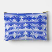Griechischer Meander Key Square H Pattern Blau Zubehörtasche (Rückseite)