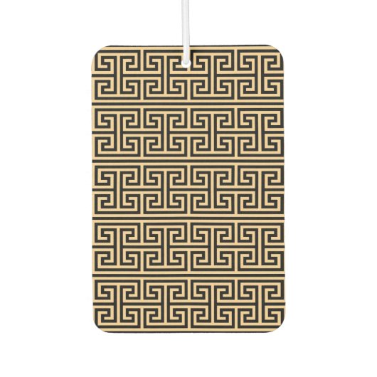 Griechischer Meander Key Square H Pattern Brown Autolufterfrischer (Vorderseite)