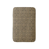 Griechischer Meander Key Square H Pattern Brown Badematte (Vorderseite Vertikal)