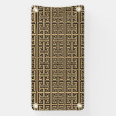 Griechischer Meander Key Square H Pattern Brown Banner (Vertikal)